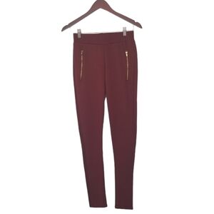 Forever 21 Burgundy Dress Leggings Size Medium